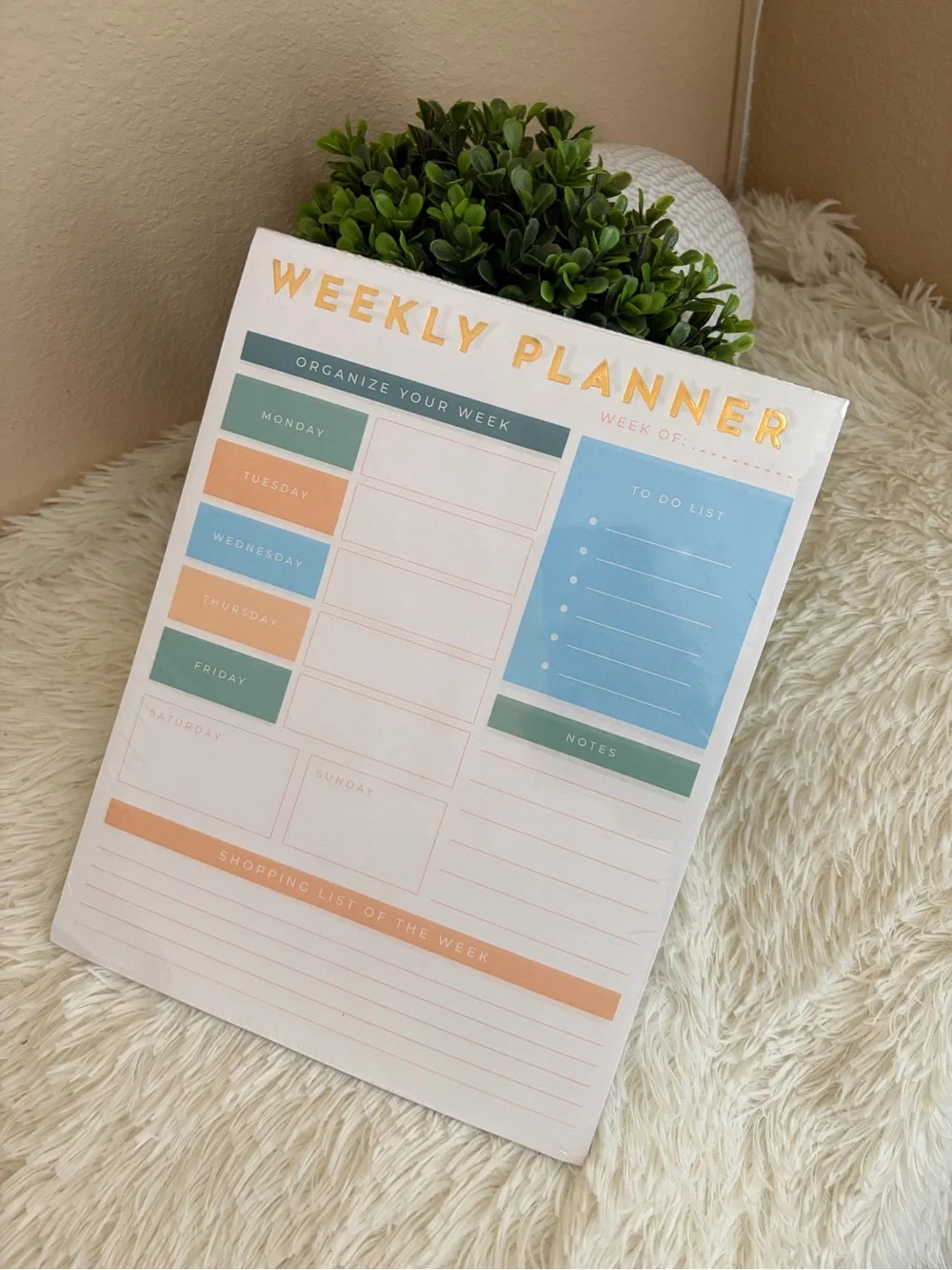 2027-2028 Monthly & Weekly Planner Set in Blue, Green, Peach